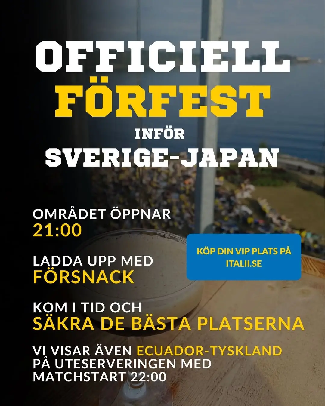Officiell Förfest inför Sverige-Japan
