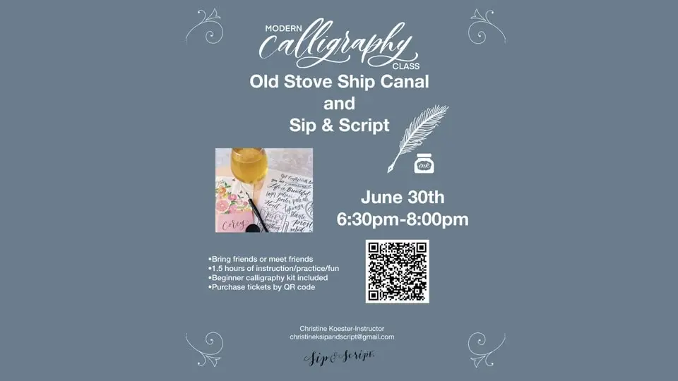 Modern Calligraphy for Beginners at Old Stove Ship Canal
