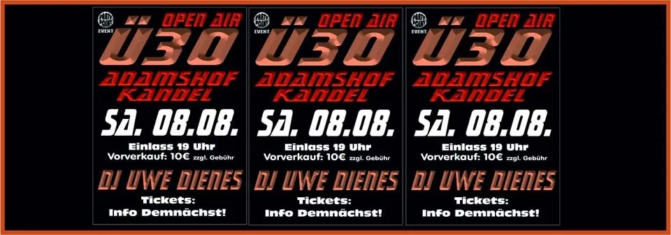Ü30 Adamshof Kandel - OPEN AIR - DJ Uwe Dienes