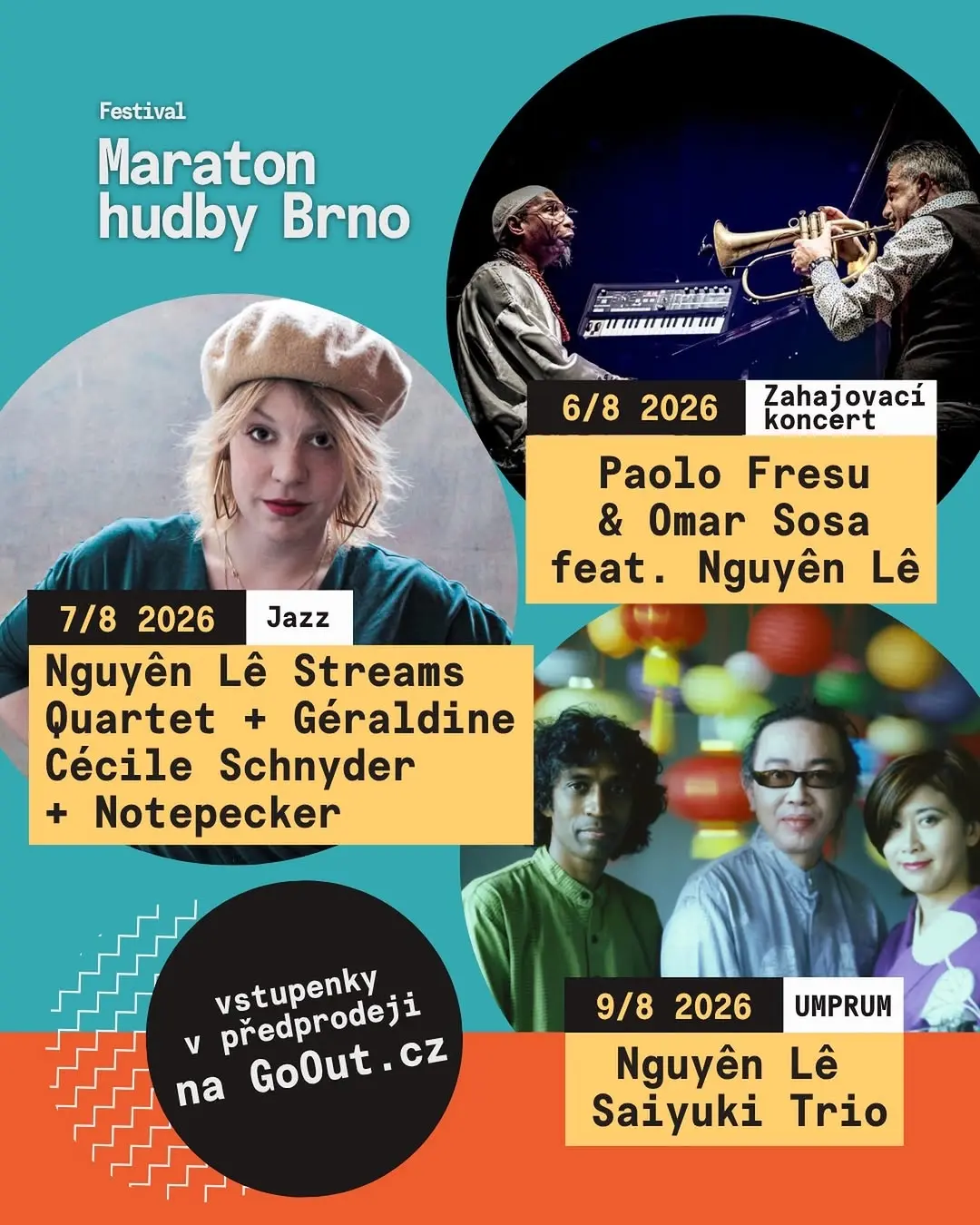Nguyên Lê Streams Quartet + Géraldine Cécile Schnyder + Notepecker – Festival Maraton hudby Brno