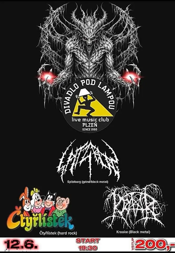 Metalové běsnění Pod lampou: Čtyřlístek, Kraake, Spitzborg