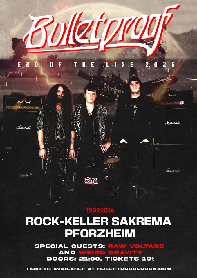 End of the line Tour 2026 - with RAW VOLTAGE and WEIRD GRAVITY, Rock-Keller Sakrema, Pforzheim