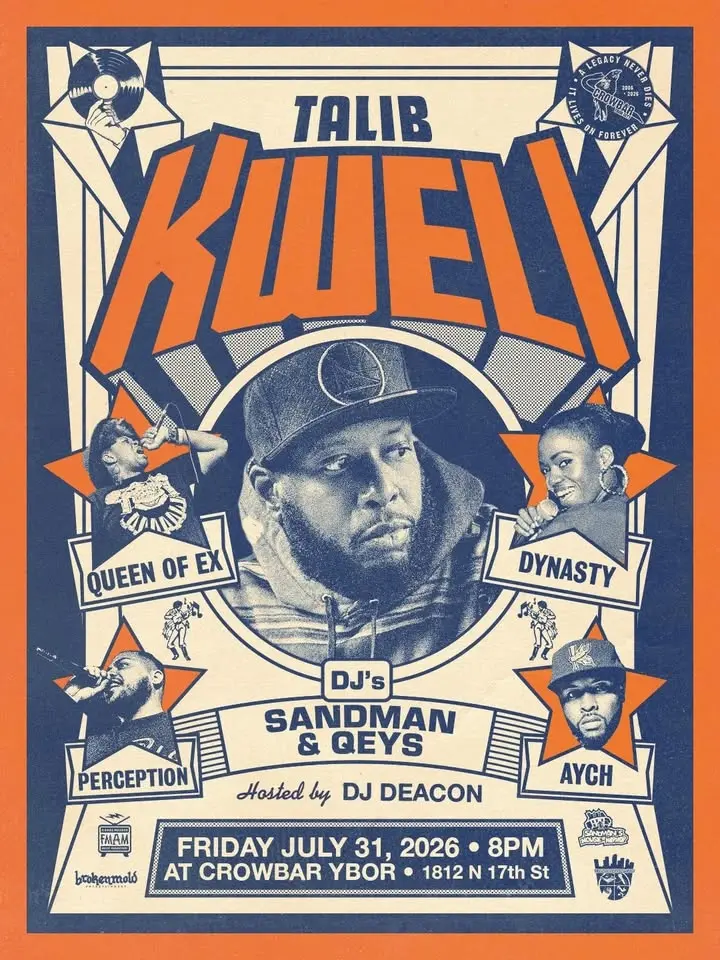 TALIB KWELI w/ Queen Of Ex, Dynasty, Aych, Perception, DJ Sandman + Deacon at Crowbar