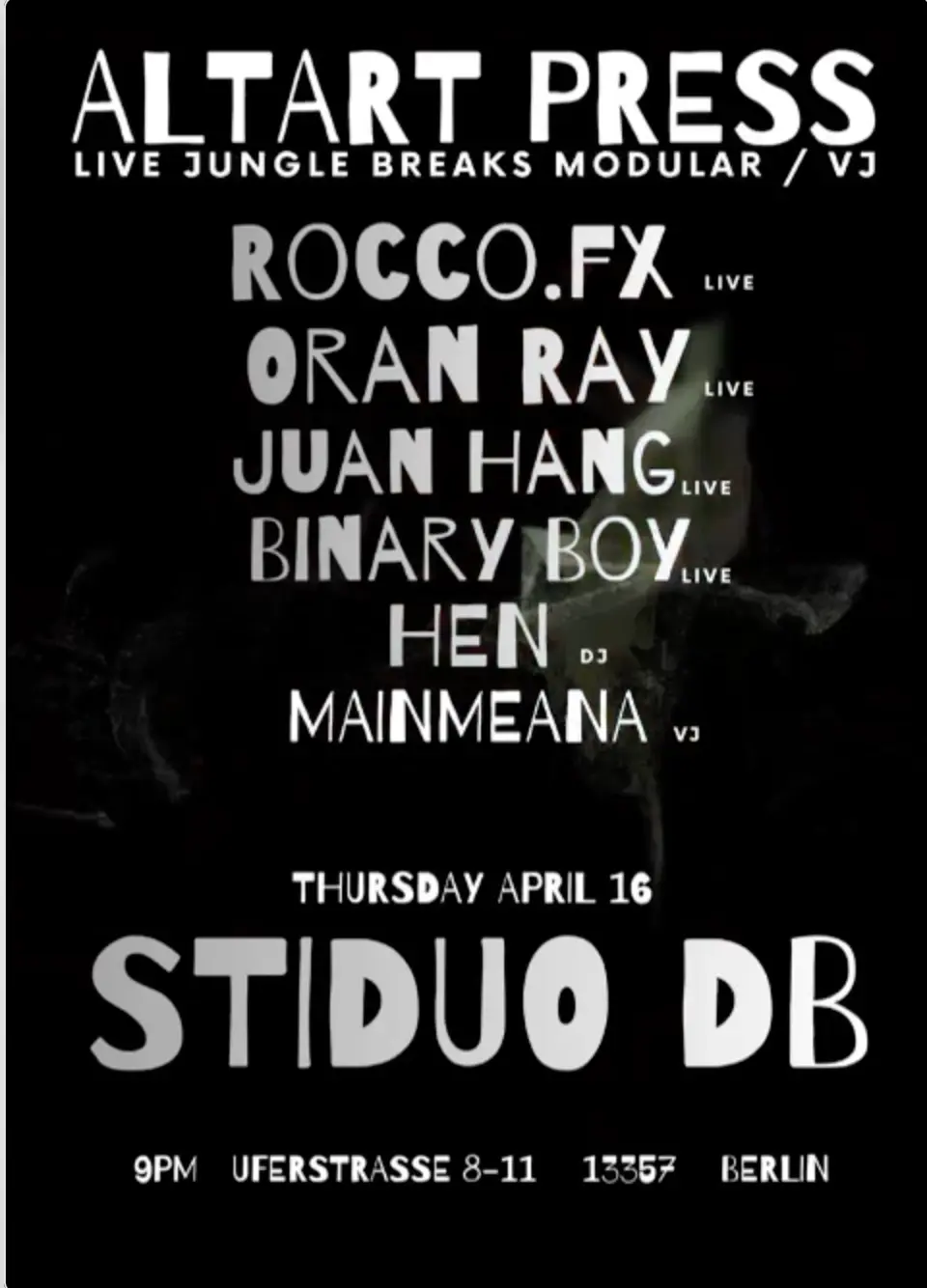 ALTART press Oran Ray, Rocco.fx, BinaryBoy, Hen & Juan Hang