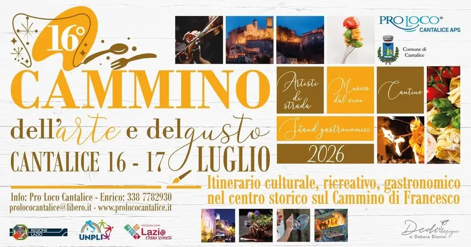 ✨ 16° Cammino dell’Arte e del Gusto – Cantalice 2026 ✨