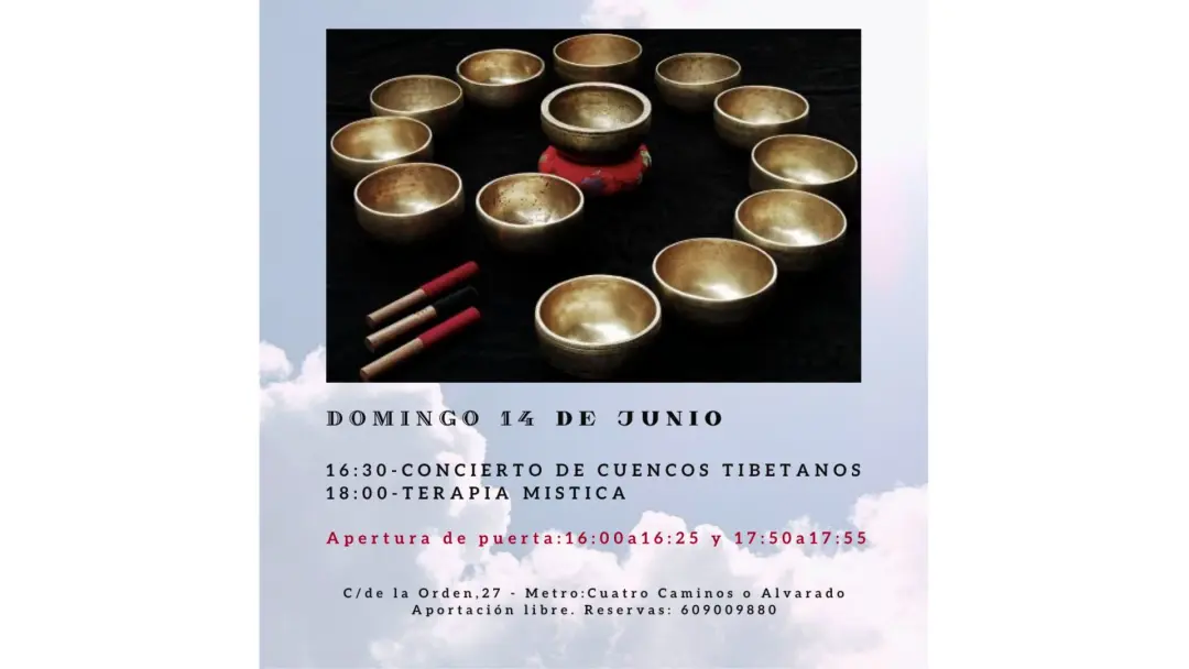Concierto de Cuencos, Panderos, Canto de armónicos. Terapia Mística