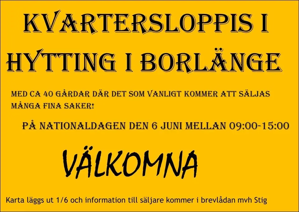 Kvartersloppis i Hytting