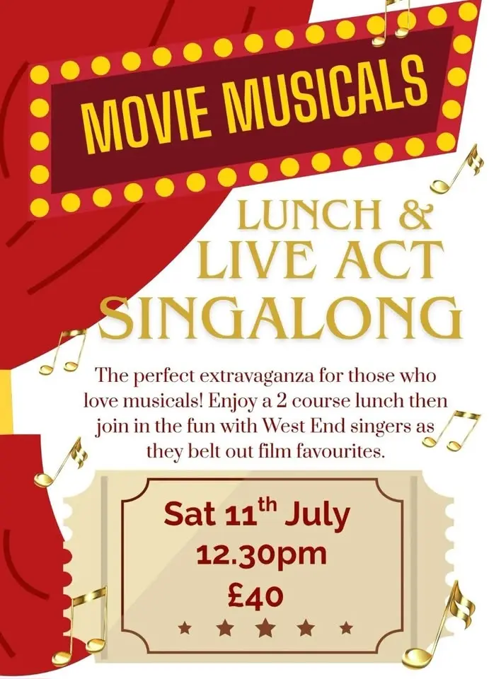 Musicals at the Movies Live Act Sing-a-long with 2 course lunch