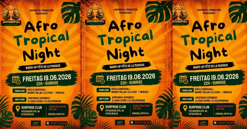 Afro Tropical Night - Warm Up Fête de la Musique - Surprise Club Berlin