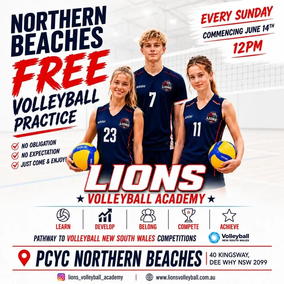 Northern Beaches FREE Volleyball Training Sunday 21 June