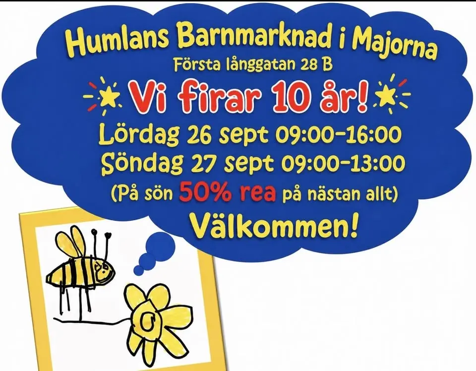 Humlans barnmarknad 26-27 Sept firar 10 år