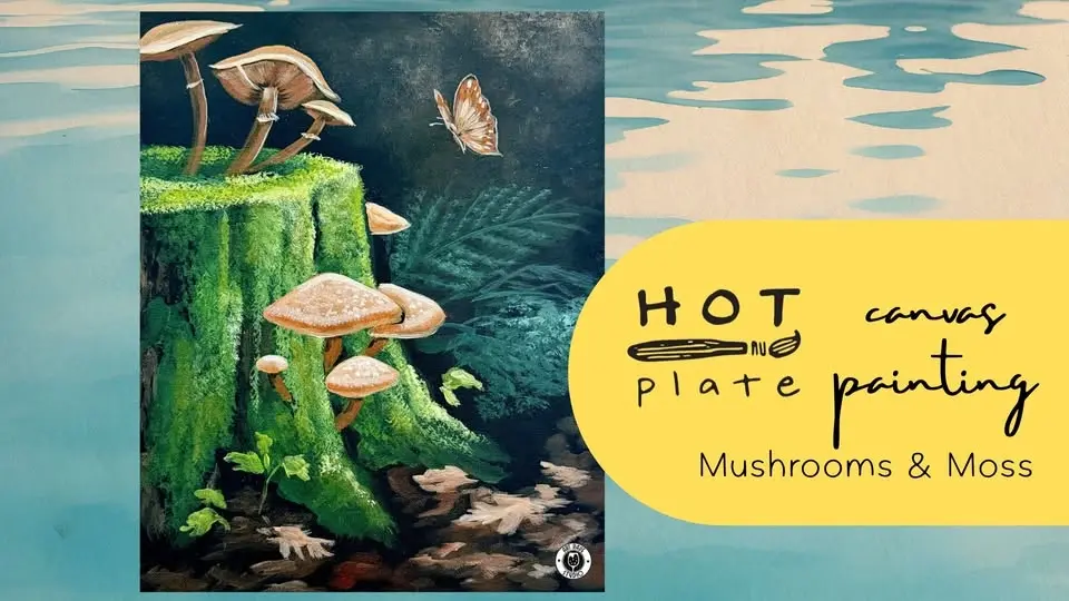 Canvas Painting: Mushrooms & Moss