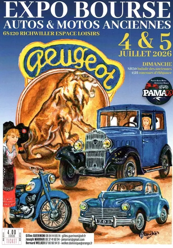 EXPO BOURSE AUTOS ET MOTOS ANCIENNES balades des anciennes et concours d'élégance.