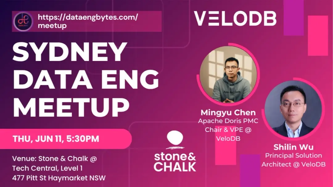 Sydney Data Eng meetup with VeloDB