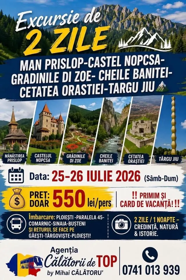 🚌 Excursie MAN PRISLOP-CASTEL NOPCSA-CHEILE BANITEI-GRADINILE DI ZOE-CETATEA ORASTIEI
