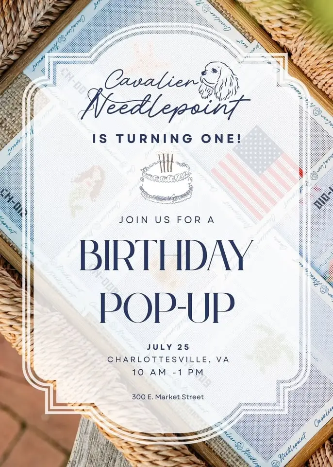 Cavalier Needlepoint Birthday Pop-Up