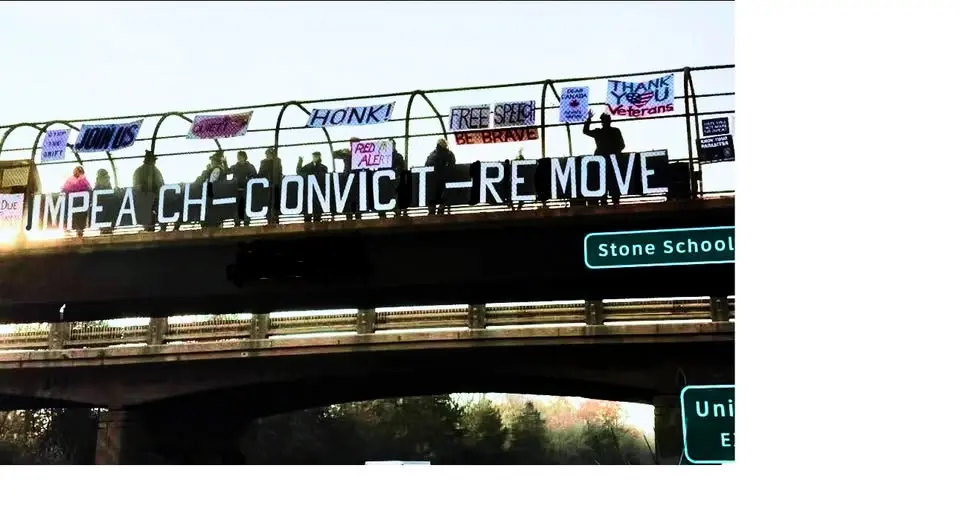 Stone School Bridge Weekly Protest