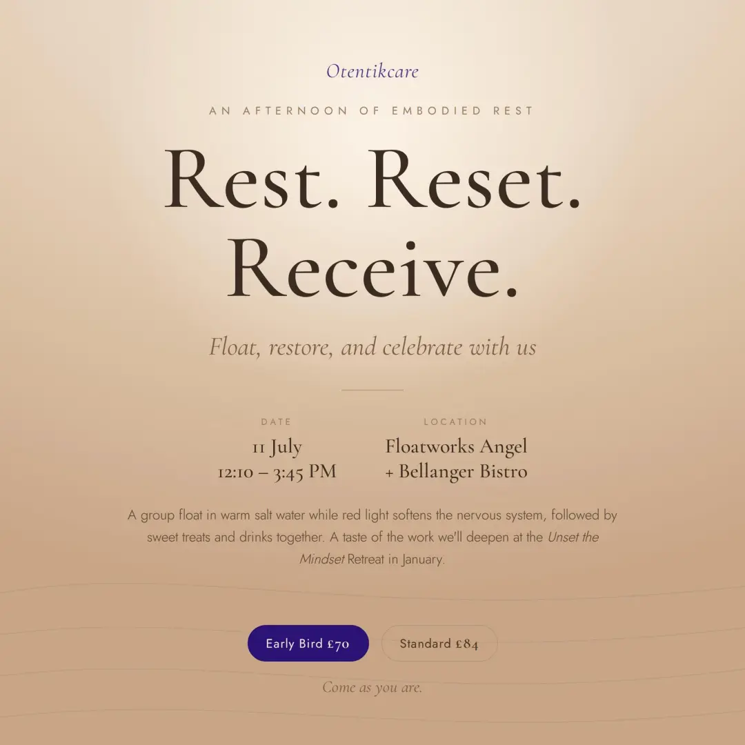 Rest. Reset. Receive.