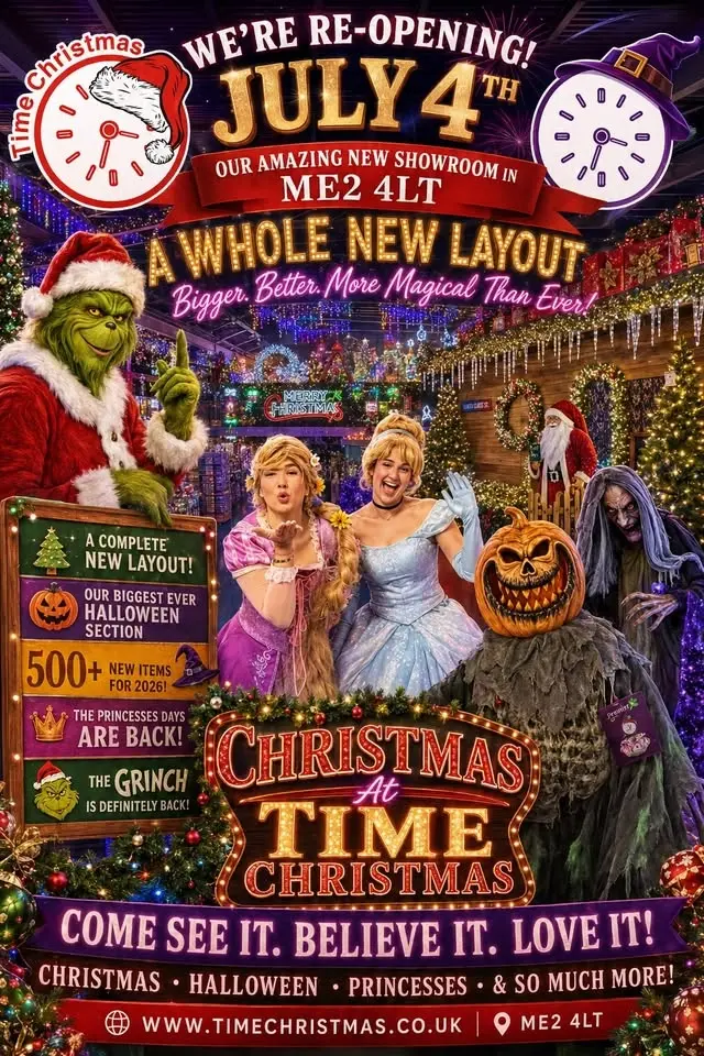 Time Christmas Re Open Day 4th July 