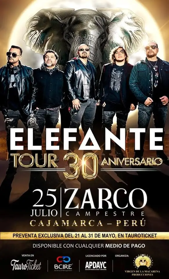 ELEFANTE TOUR 30 ANIVERSARIO - CAJAMARCA