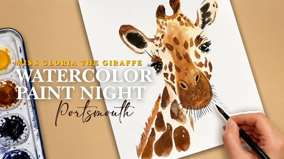 Miss Gloria the Giraffe | Portsmouth Paint Night | Tina's Art Studio