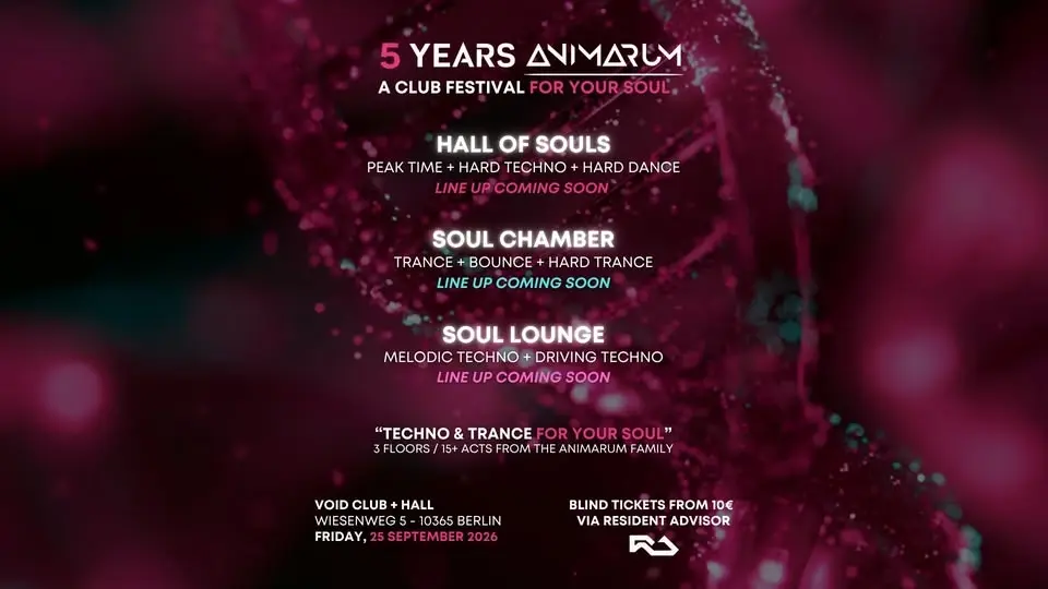 5 Years Animarum – A Club Festival For Your Soul