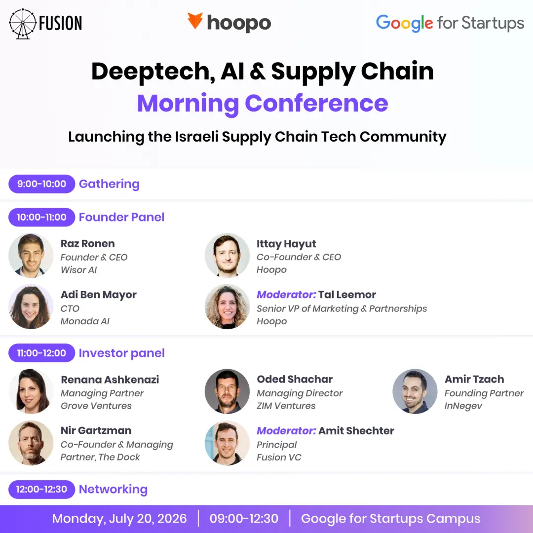 Deeptech, AI & Supply Chain Conference - by Fusion, Hoopo & Google for Startups