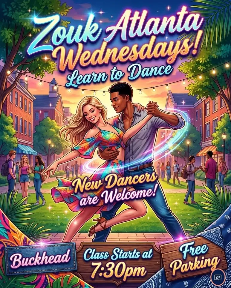 Learn to Dance at Zouk Atlanta! Buckhead Brazilian Zouk Classes & Party | Beginner ↗️ Advanced ❤️