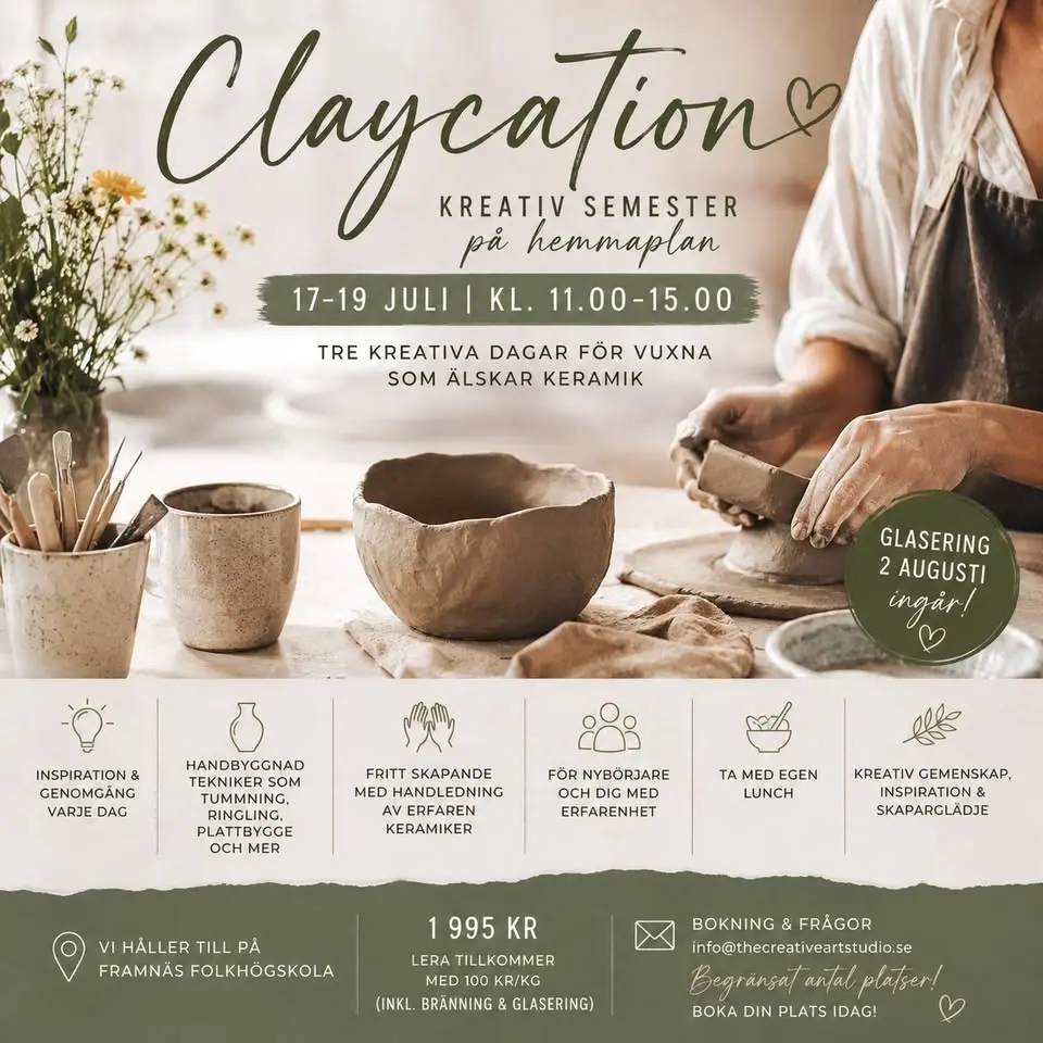 Claycation på Framnäs folkhögskola