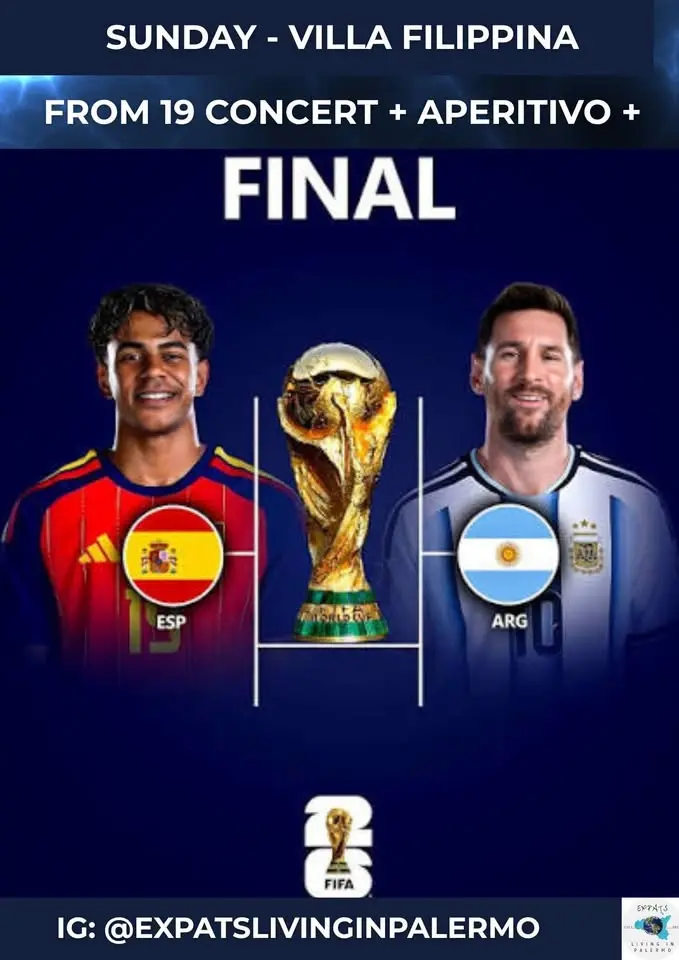 Sunday 19/07 Concert + World Cup final at Villa Filippina