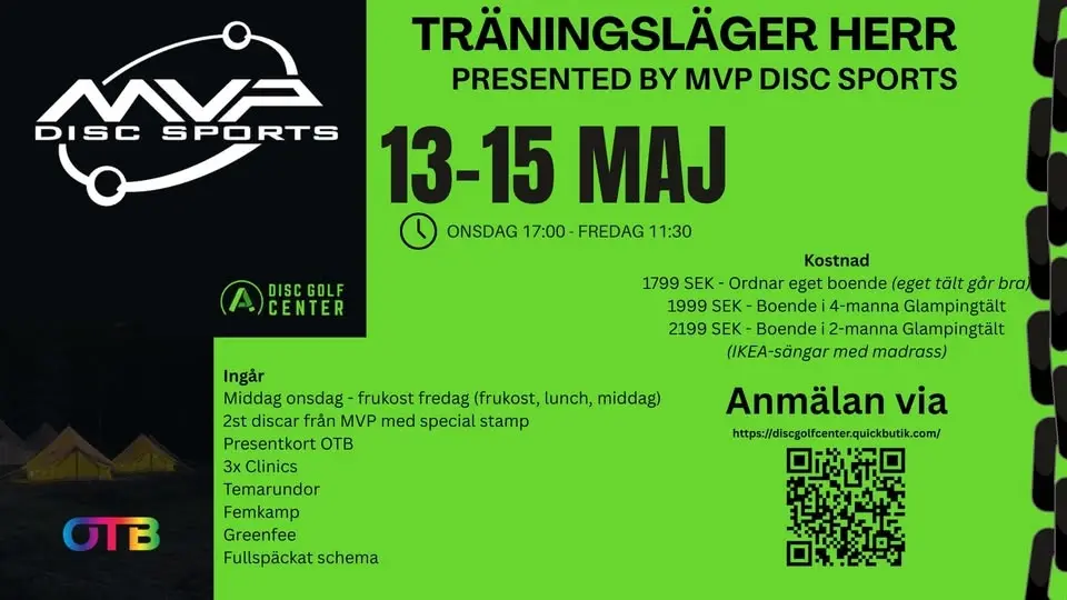 Träningsläger Amatör/Herr - Presented by MVP Disc Sports