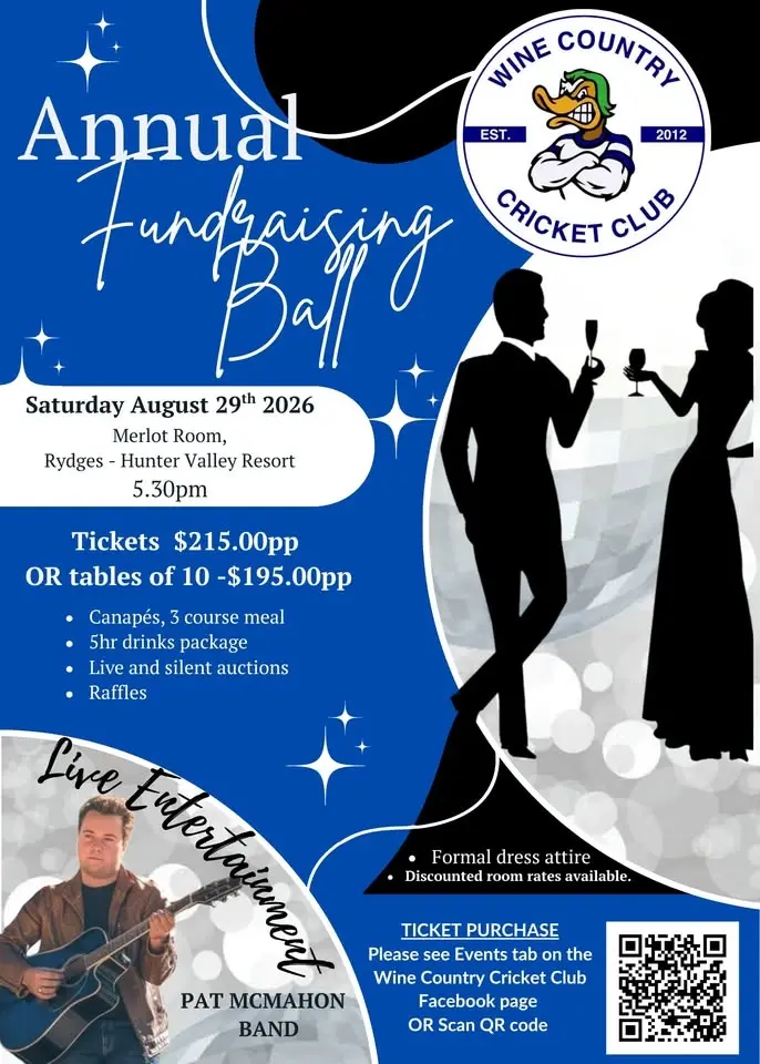 Wine Country Cricket Club Annual Fundraising Ball