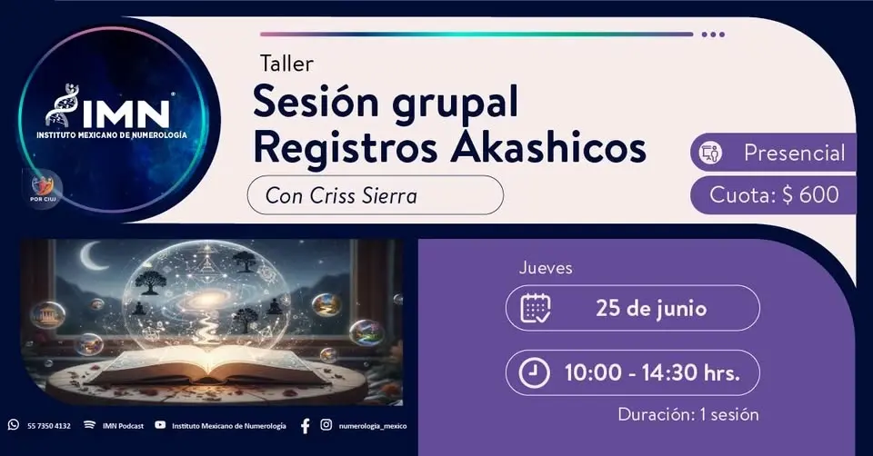 #Taller (PRESENCIAL en IMN-Tepeyac) - SESIÓN GRUPAL DE REGISTROS AKÁSHICOS -
