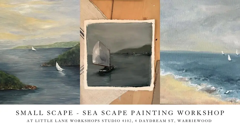 Small Scapes - Seascape Acrylic Painting Workshop on Handmade Paper