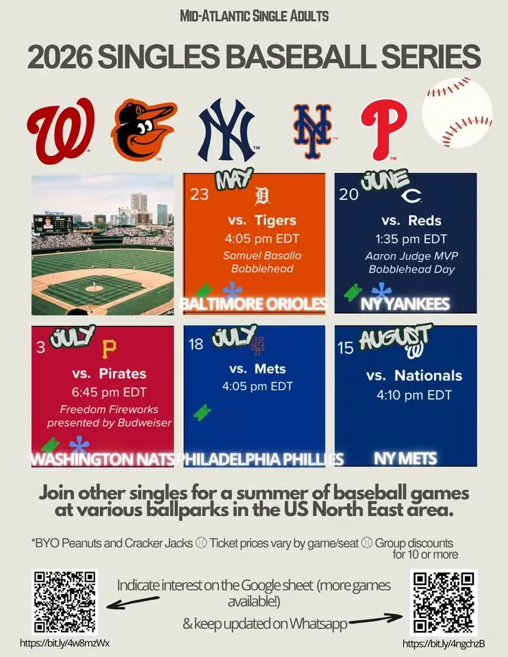 Singles Baseball Game - NY Mets vs Washington Nationals @ Citi Field