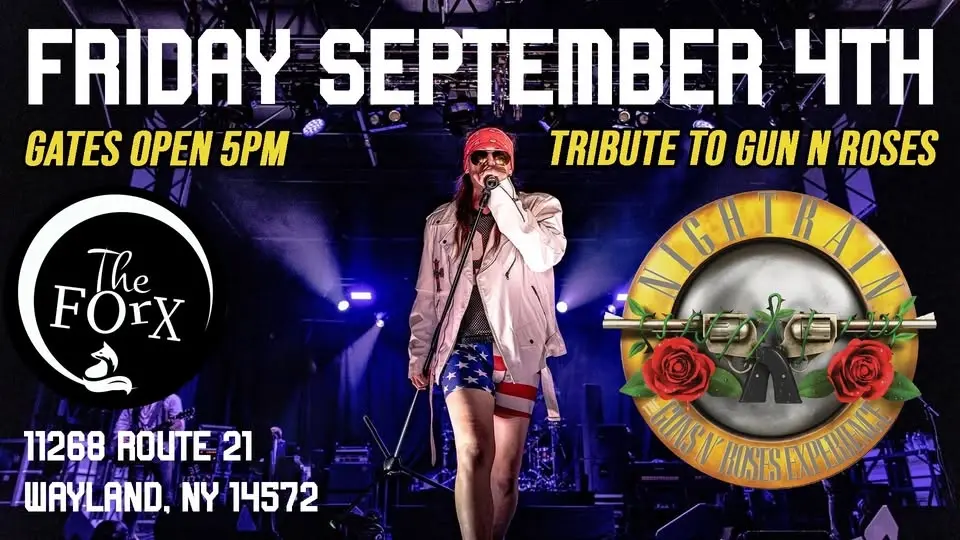 NIGHTRAIN- Guns And Roses Experience. Opener- Mother Of Monsters| FRIDAY SEPTEMBER 4th | GATES 5PM