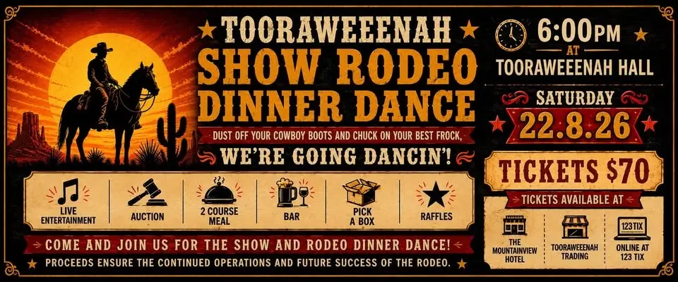 Tooraweenah Show Rodeo ~ Dinner Dance + Auction