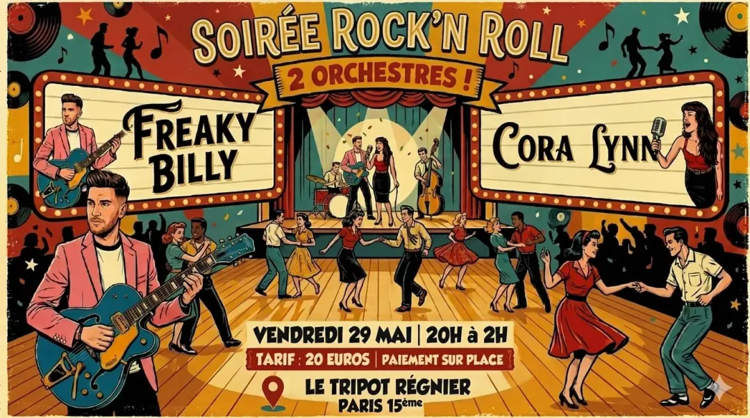 **Soirée ROCK exceptionnelle avec 2 concerts : Freaky Billy & Cora lynn !!!**