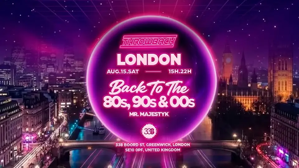 Throwback LONDON at Studio338 (Back to 80s, 90s & 00s)