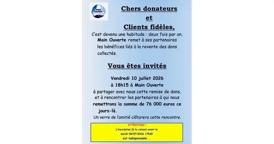 Remise de dons