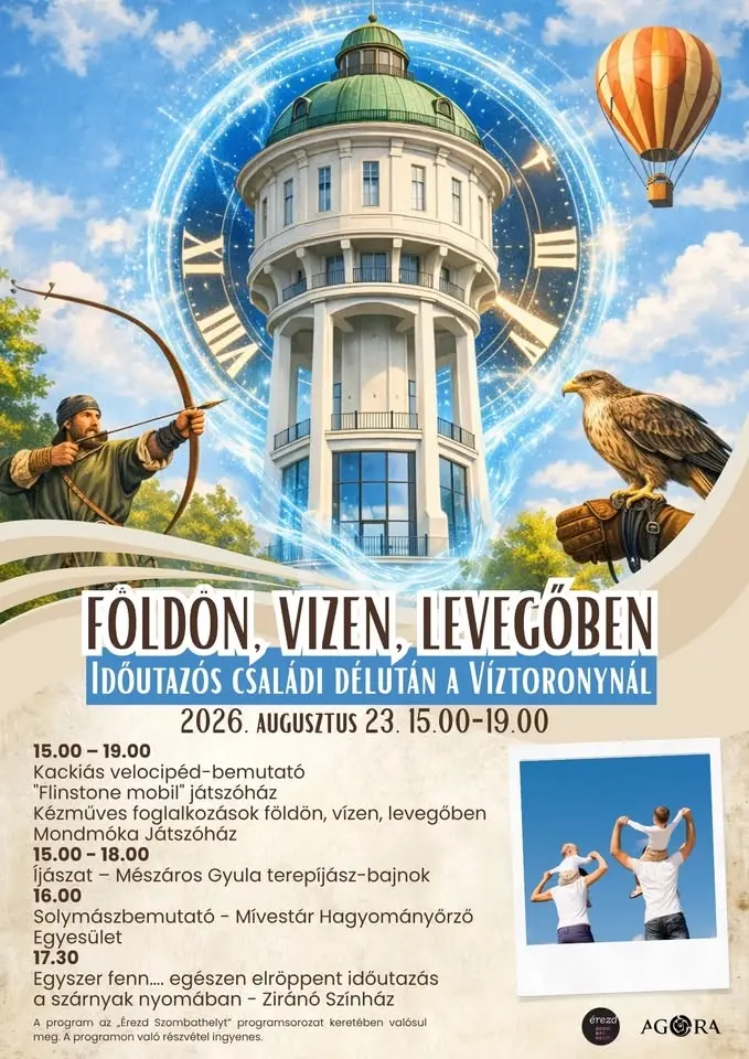FÖLDÖN, VIZEN, LEVEGŐBEN–Időutazós családi délután a Víztoronynál