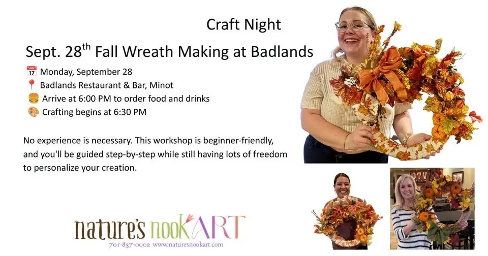 Sept. 28th Fall Wreath Class at Badlands