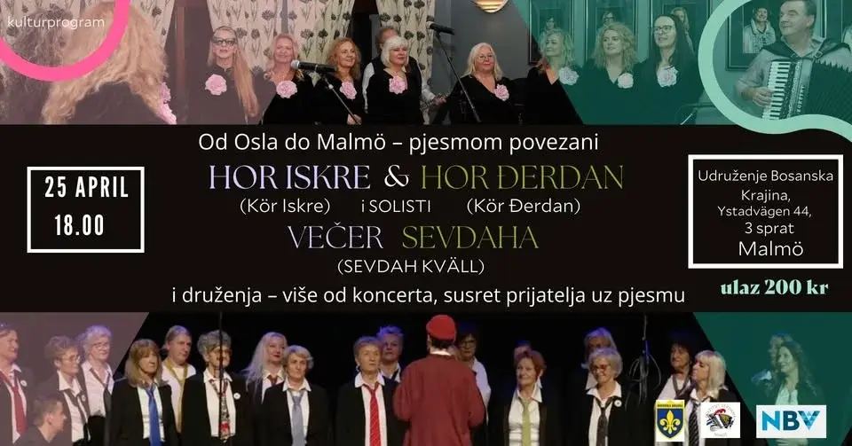 Večer Sevdaha i druženja u Malmö. Od Osla do Malmö - pjesmom povezani