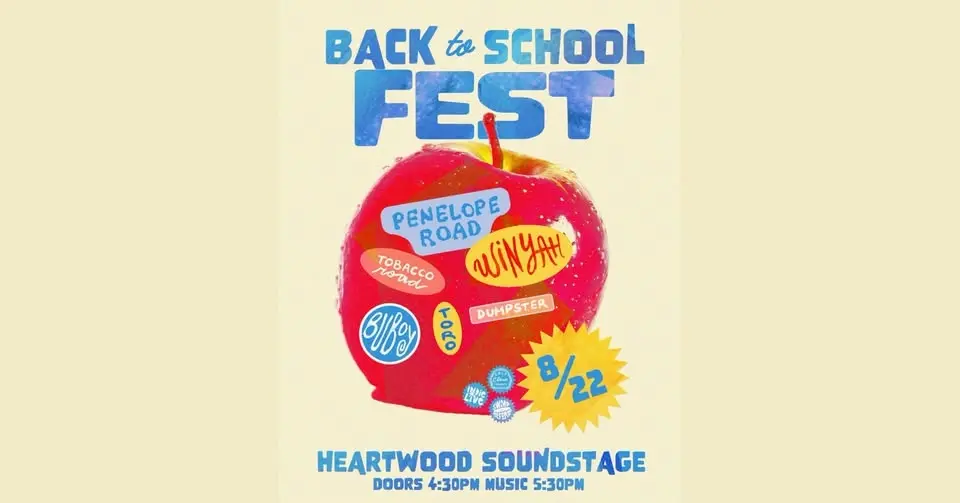  Back to School Fest with Penelope Road & Winyah LIVE at Heartwood Soundstage