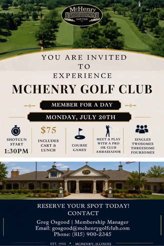 You're Invited to McHenry Golf Clubs Member for a Day Event!