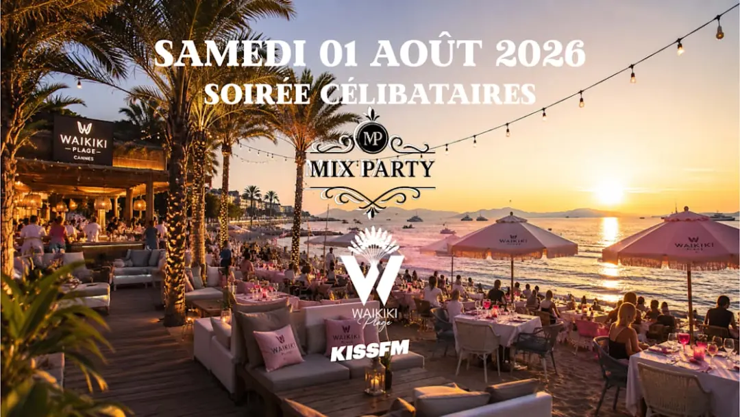 MIX Party-Soirée Célibataires-Waikiki Plage-Samedi 01/08/26