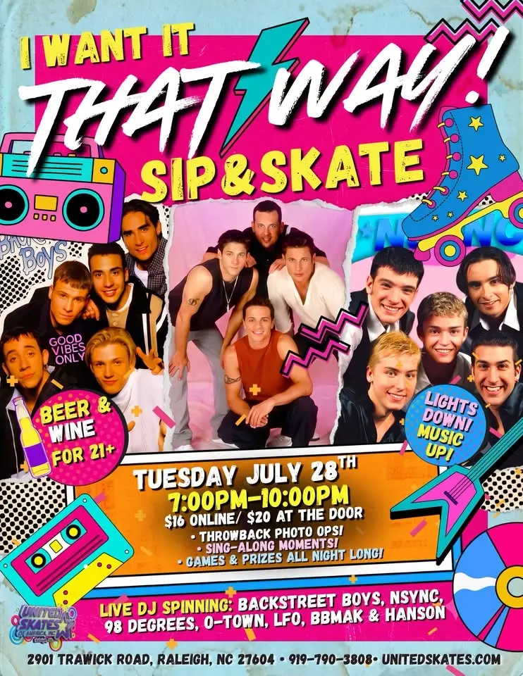 I Want It That Way Sip and Skate 