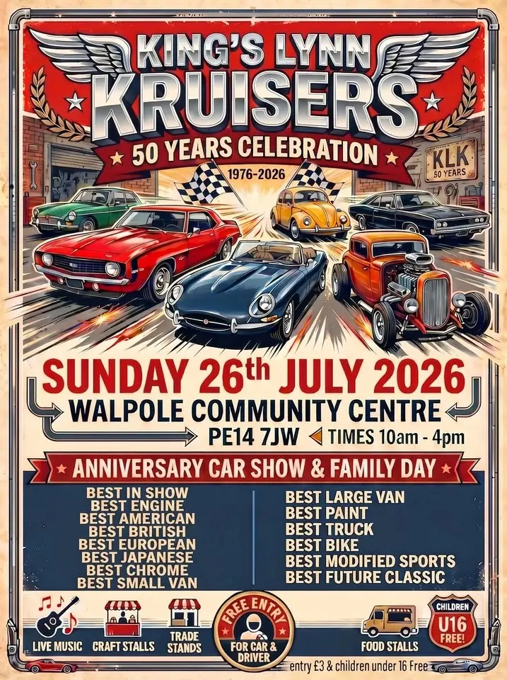 King’s Lynn Kruisers extravaganza 2026 50th Anniversary 