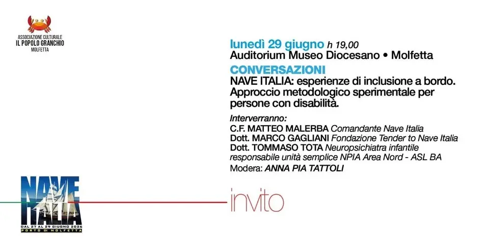 Nave Italia: Esperienze di inclusione a bordo.Approccio metodologico per persone con disabilità 