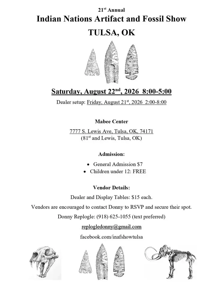 Indian nations artifact and fossil show